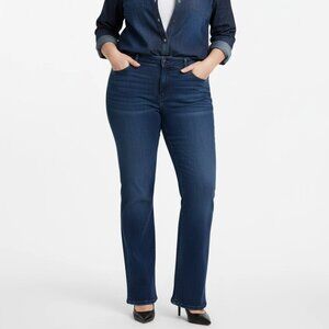 Lee Women's Blue Bootcut Mid Rise Regular Fit Traditional Jeans Plus Size 26W P